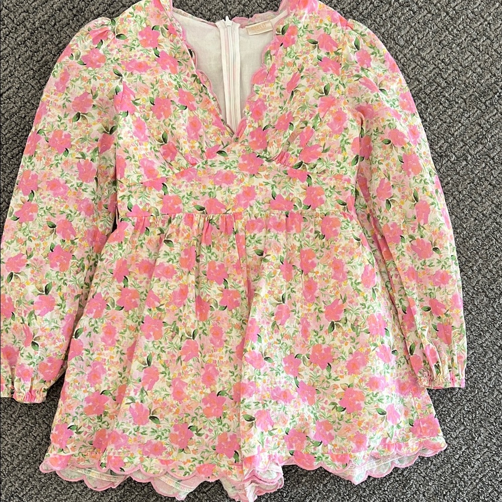 Marlow Pink and Green Floral Romper